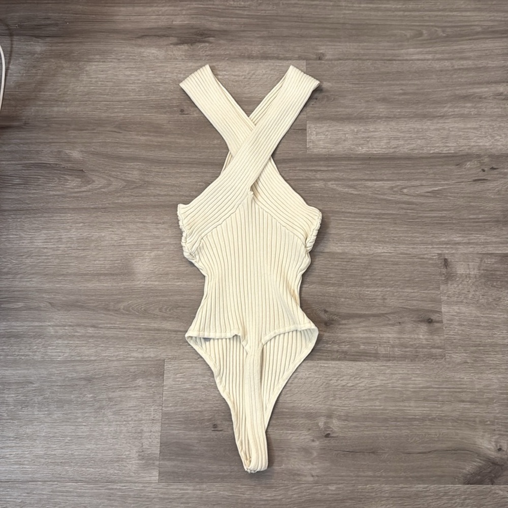 Ribbed Cream Bodysuit
